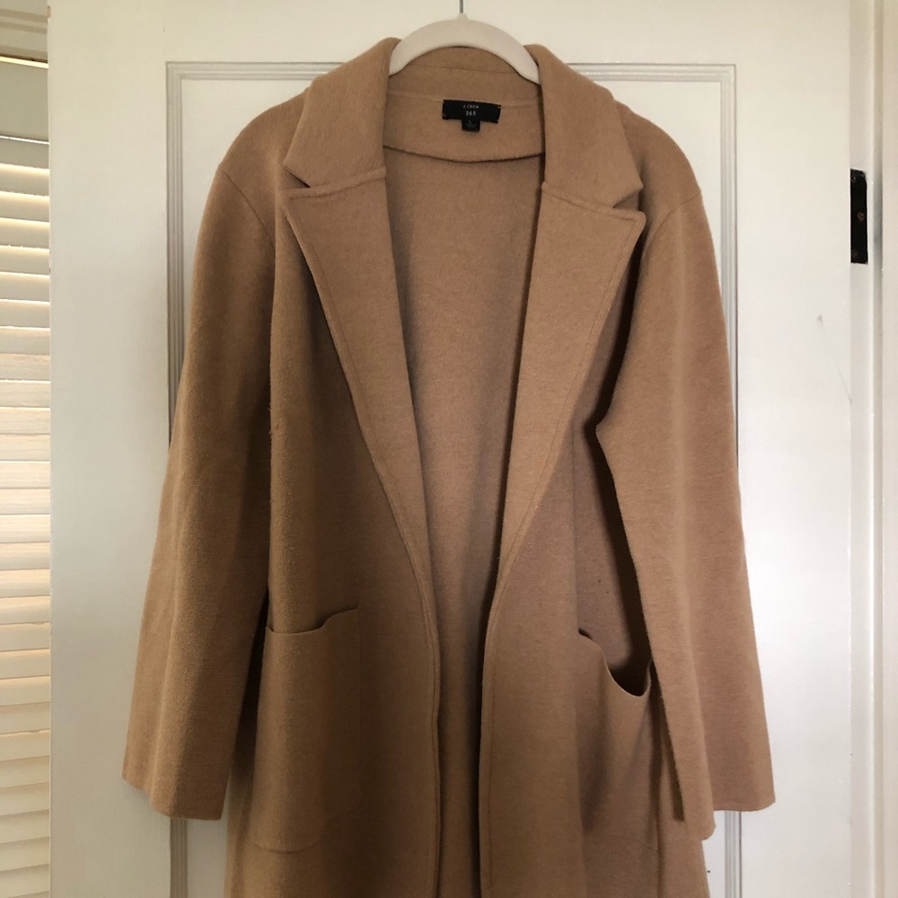 J. Crew Sophie Open Cardigan Camel L